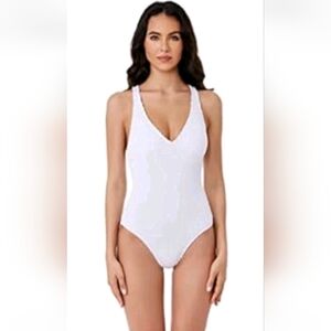 BCA By Rebecca Virtue Madilynn Textured One Piece White XS NWT